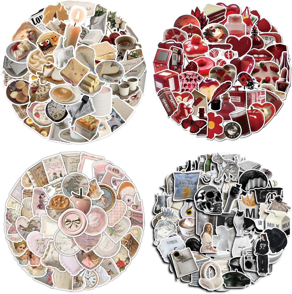 Sticker set 226 stuks - vintage ontwerp - sterke hechting - perfect voor creatieve projecten - ShopVlot