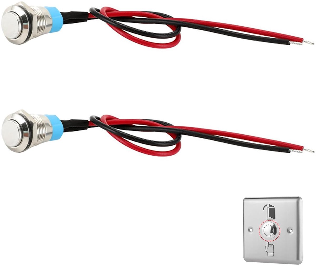 Drukschakelaar 12mm - RVS weerbestendig - IP65 waterdicht - Voor industrieel gebruik - ShopVlot