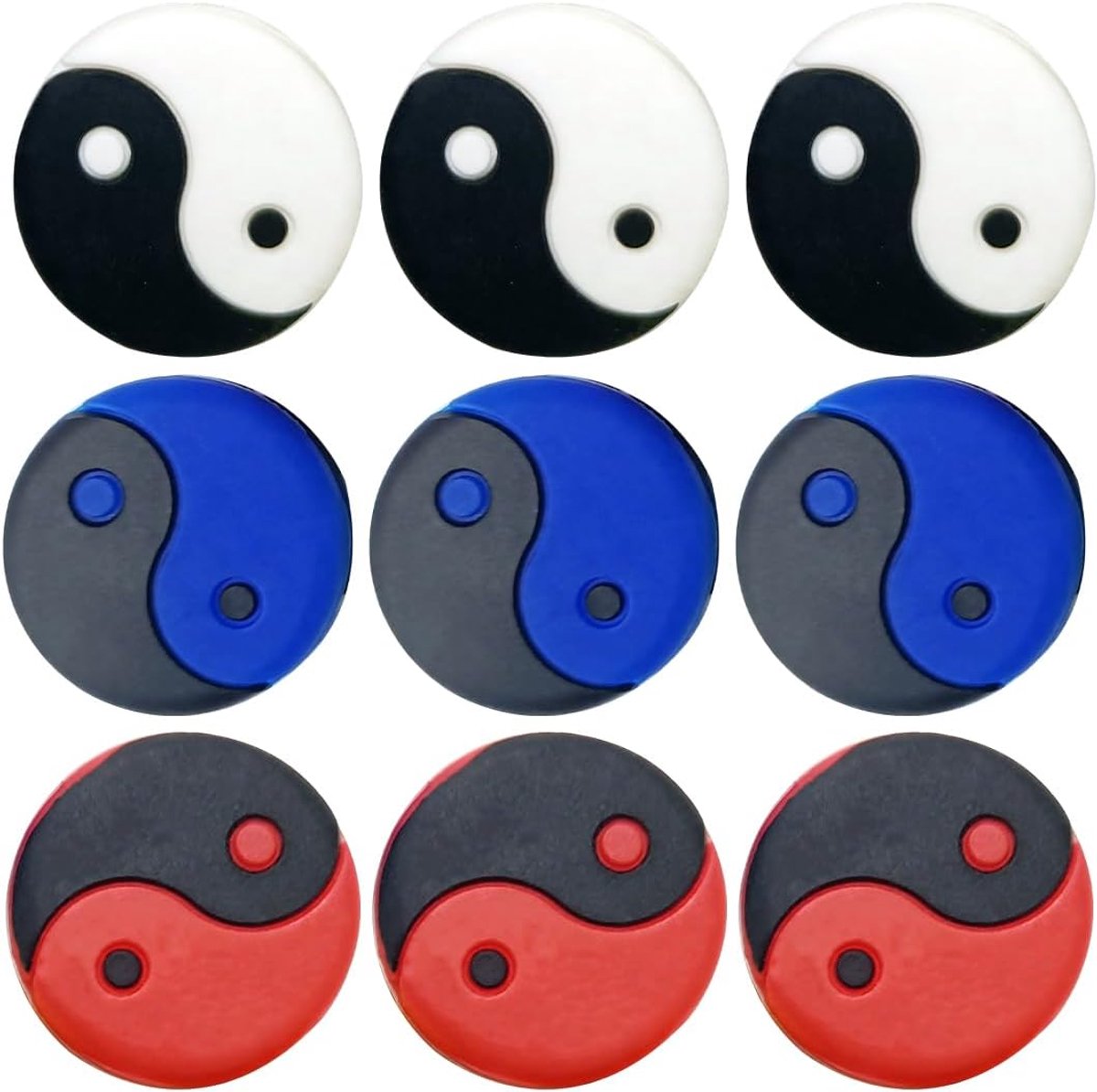Tennisdempers set - 9 stuks Tai-Chi design - siliconen anti-vibratie - vermindert trillingen - ShopVlot