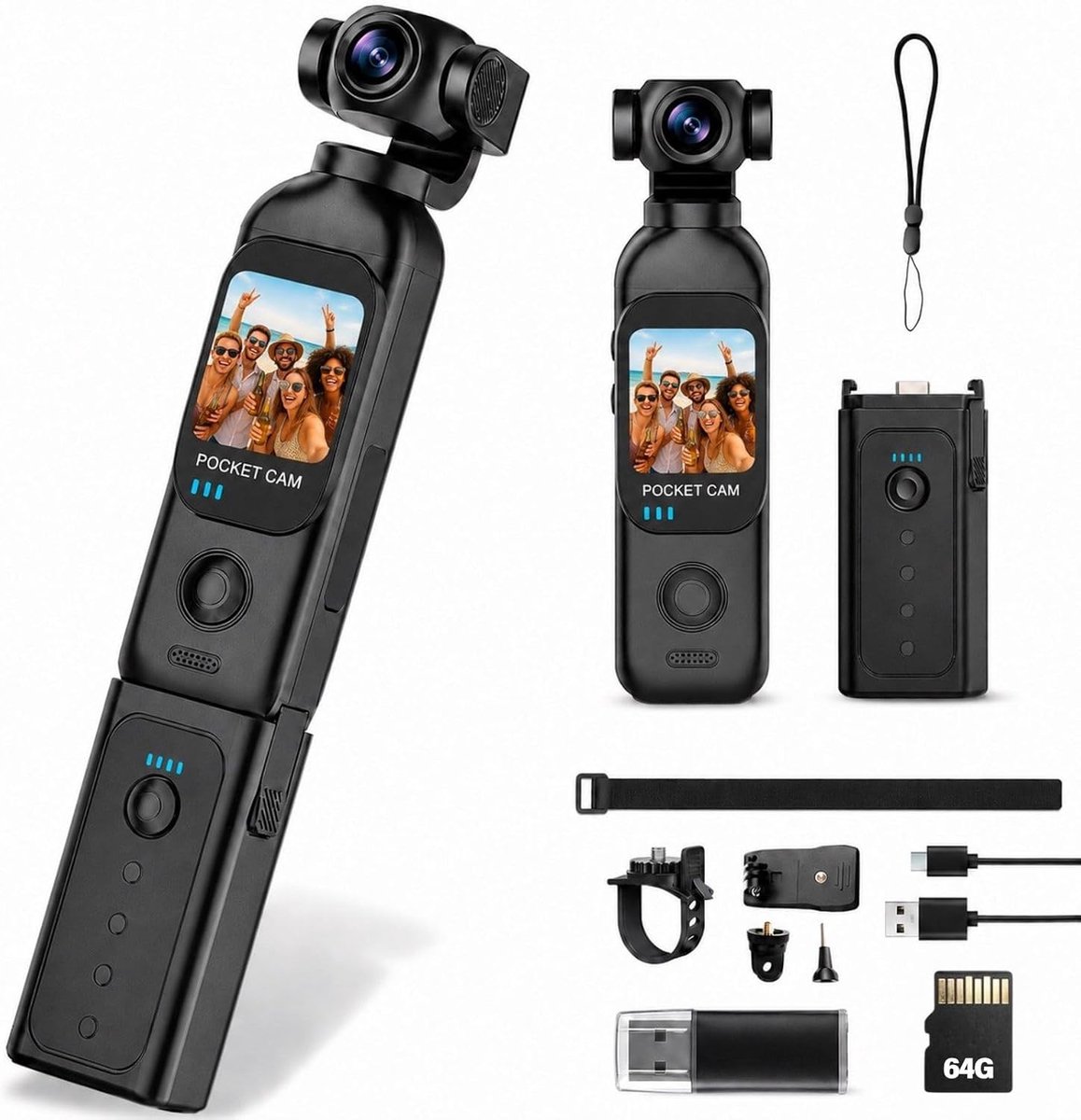 Vlogging camera 270° draaibare lens - pocket camera - audio en video opname - ideaal voor reizen - ShopVlot
