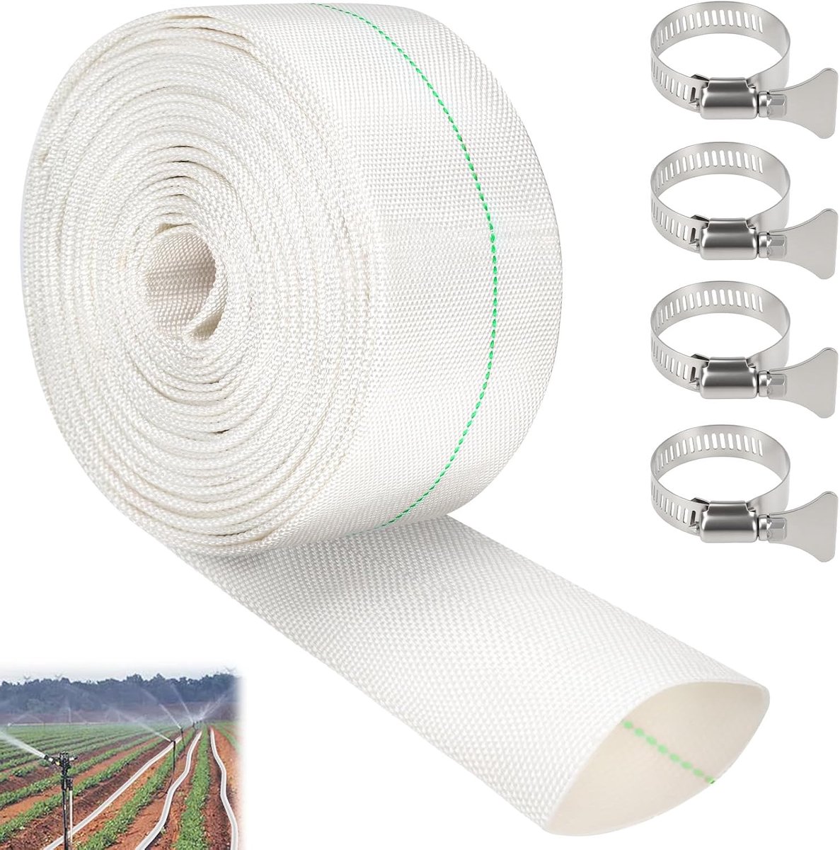 Vezelslang 25mm - 10M PVC - Plat en flexibel - Ideaal voor waterpomp - ShopVlot