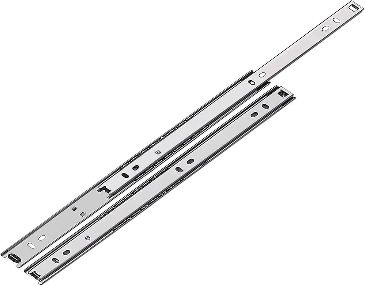 Ladegeleiders 27mm x 350mm - Stalen rails - Deeltijds uitschuifbaar - Geschikt voor meubels - ShopVlot