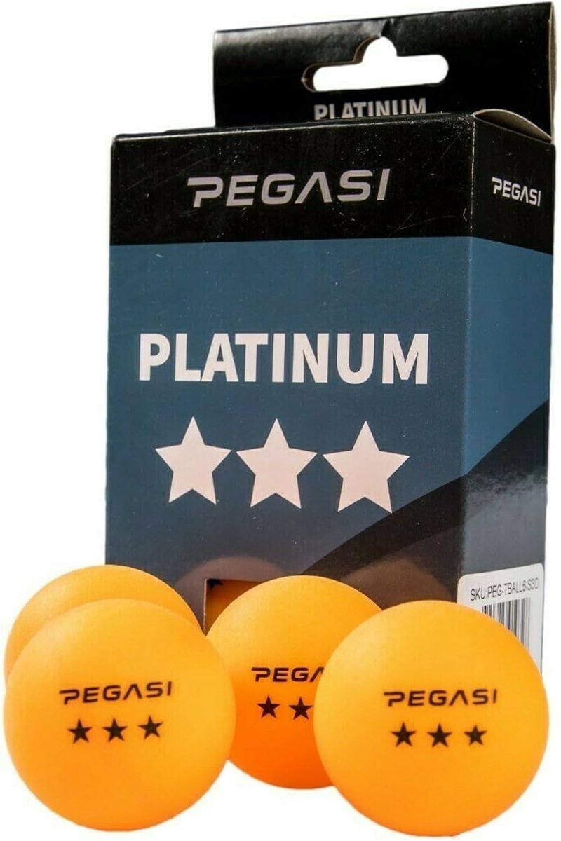 Pingpong ballen 3 sterren - oranje - 6 stuks - ideaal voor training en competitie - ShopVlot