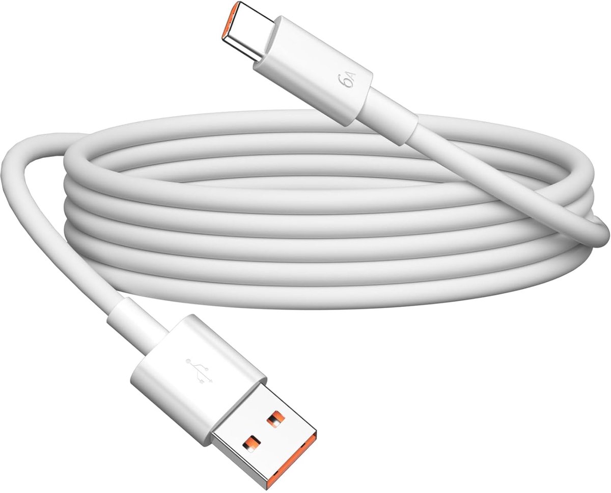 USB C kabel snelladen 1m - 6A 100W SuperCharge - voor Honor apparaten - razendsnel opladen - ShopVlot