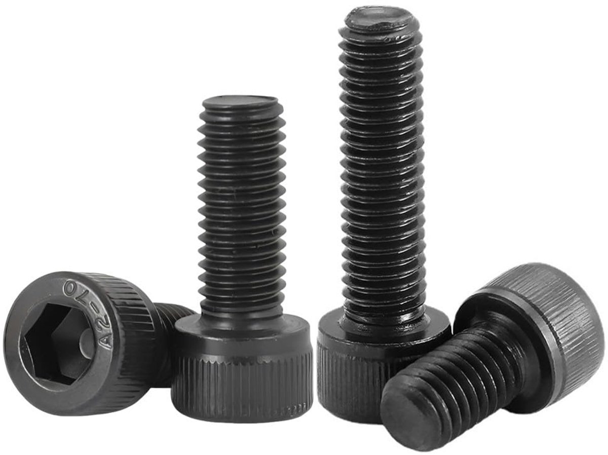 M4 X 12mm cilinder zeskantkopkopschroeven - zwart roestvrij staal - inbuskop - ideaal voor buitengebruik - ShopVlot
