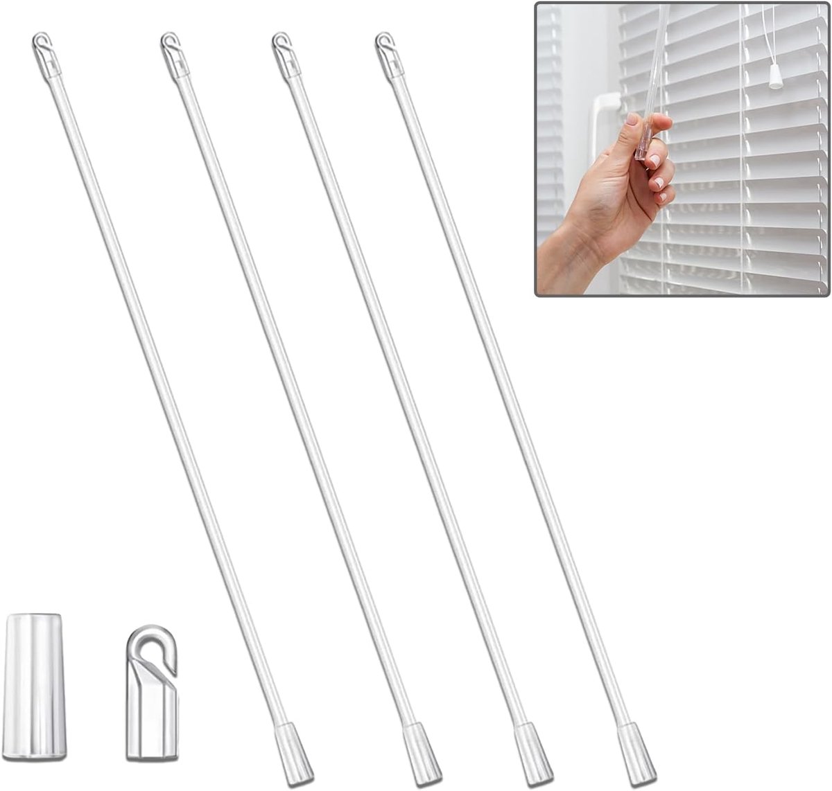 Raamgordijn Tilt Stang 30cm - Vervangbare Blind Stok - Lichtgewicht PVC - Eenvoudige bediening van jaloezieën - ShopVlot