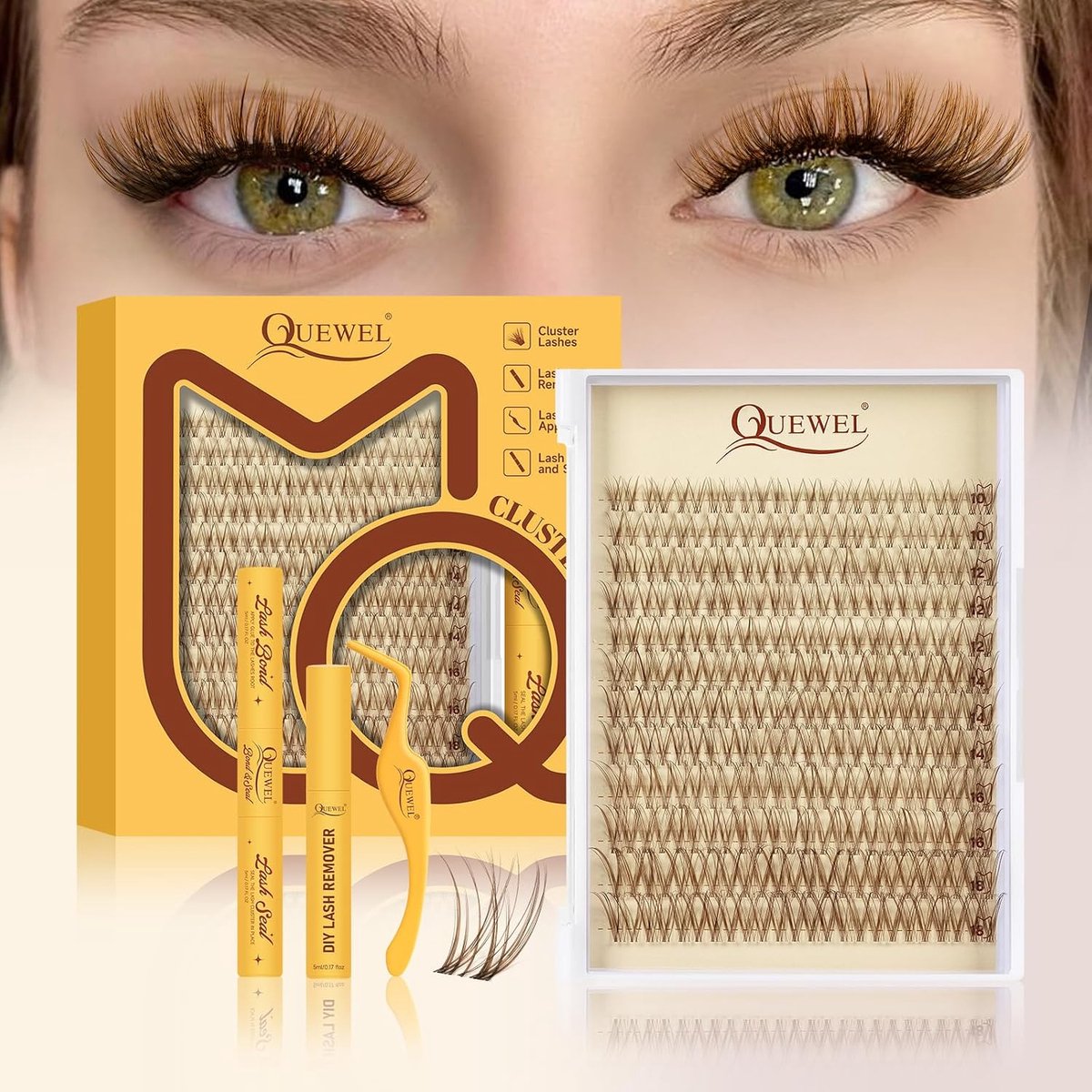 Wimperextensions 10-16 mm - Zachte en lichte clusters - Voor een natuurlijke uitstraling - ShopVlot