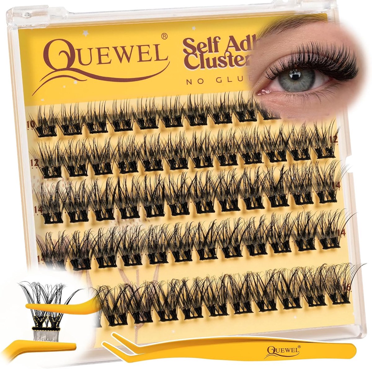 Wimperextensions zelfklevend 60-delig - natuurlijk effect - herbruikbaar - eenvoudig aan te brengen - ShopVlot