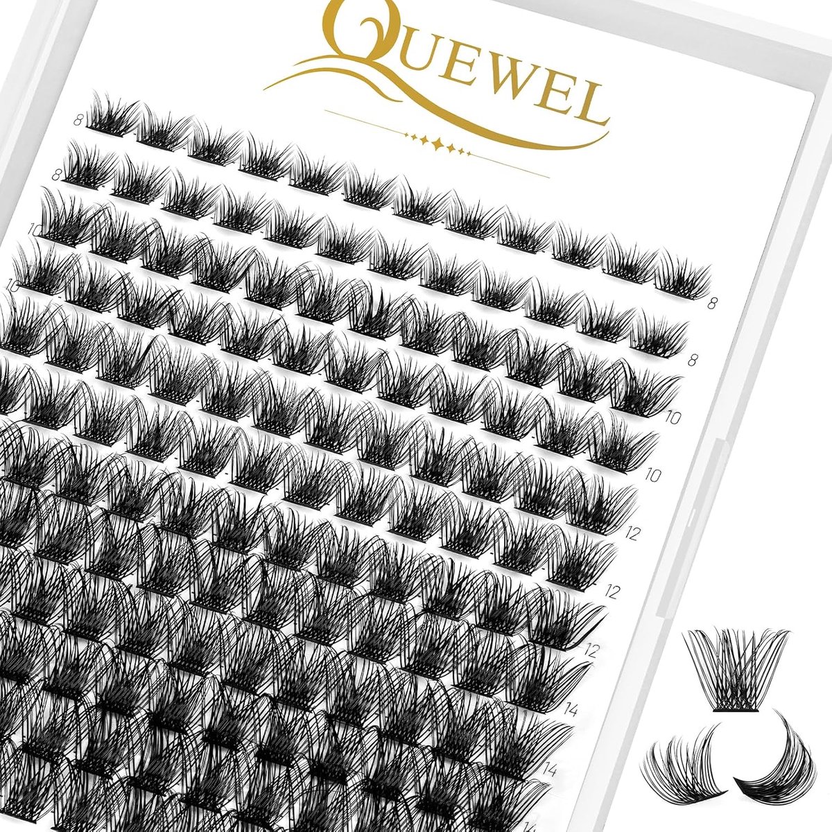 Individuele Wimperextensions Mega D Krul MIX8-16 - 144 Stuks - Segmenten - Voor DIY Wimpermake-up - ShopVlot