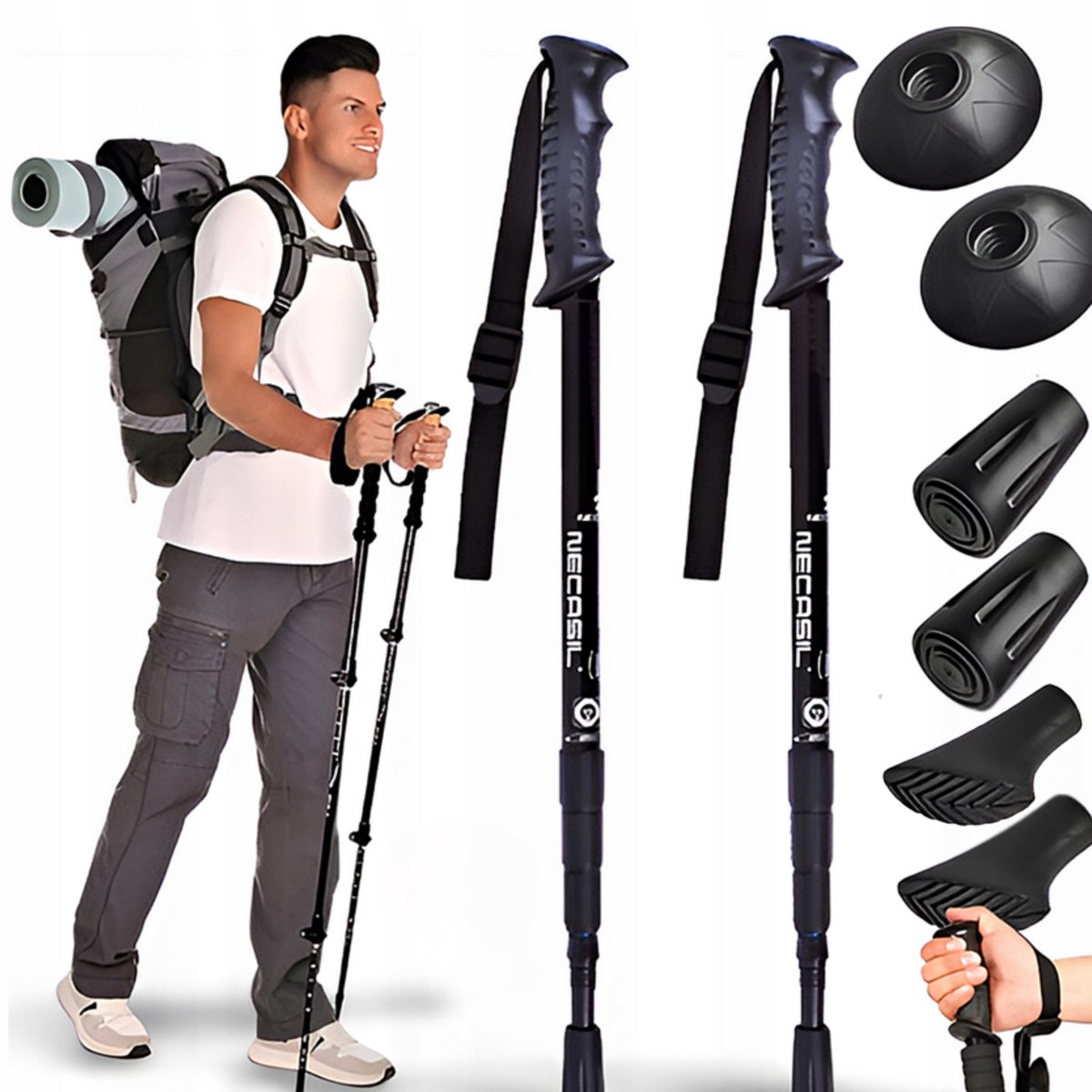 Verstelbare Nordic Walking Stokken - Lichtgewicht Aluminium, Anti-Shock
