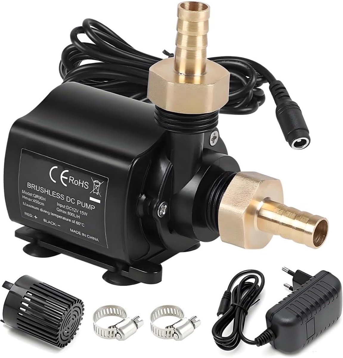 Waterpomp 12 V - 800 l/h - Dompelpomp - 5 snelheden voor aquarium - ShopVlot