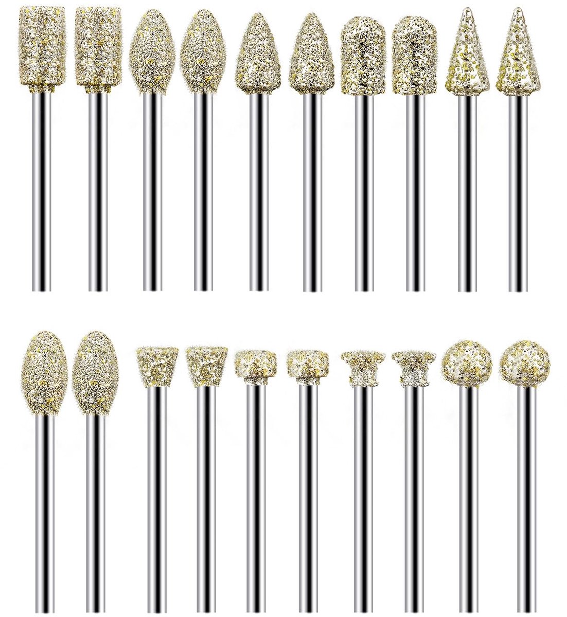 Diamant snijset 20-delig - verschillende vormen - blauwe opbergtas - ideaal voor fijn werk - ShopVlot