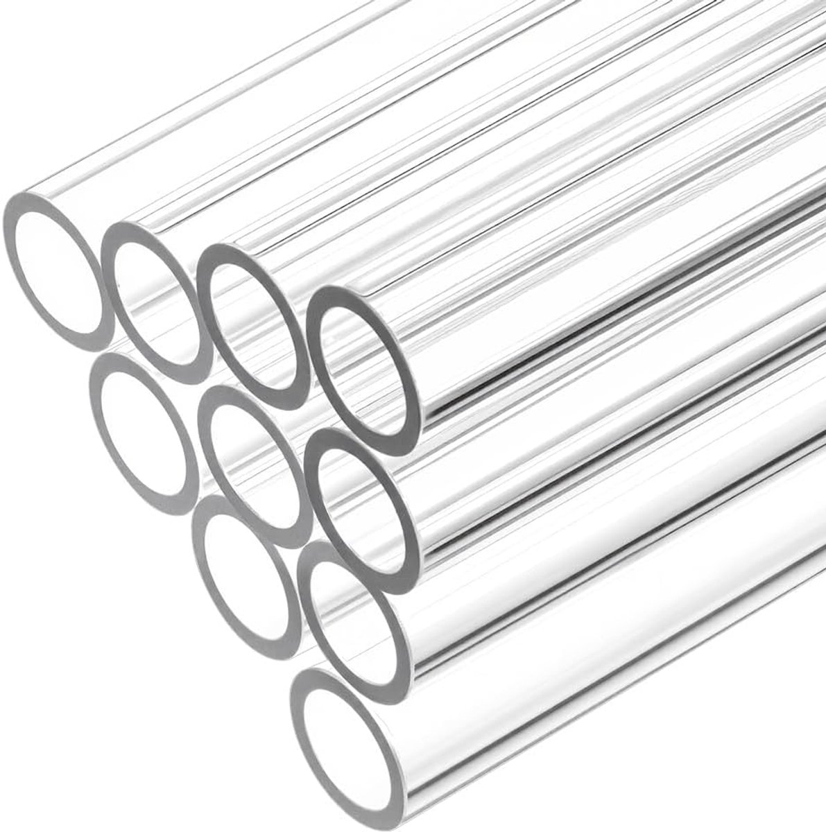 10 stuks ronde acryl buizen 35 cm 7 mm OD 5,5 mm ID, harde transparante buis van transparant acryl ronde buizen voor waterkoelsystemen, lampaccessoires