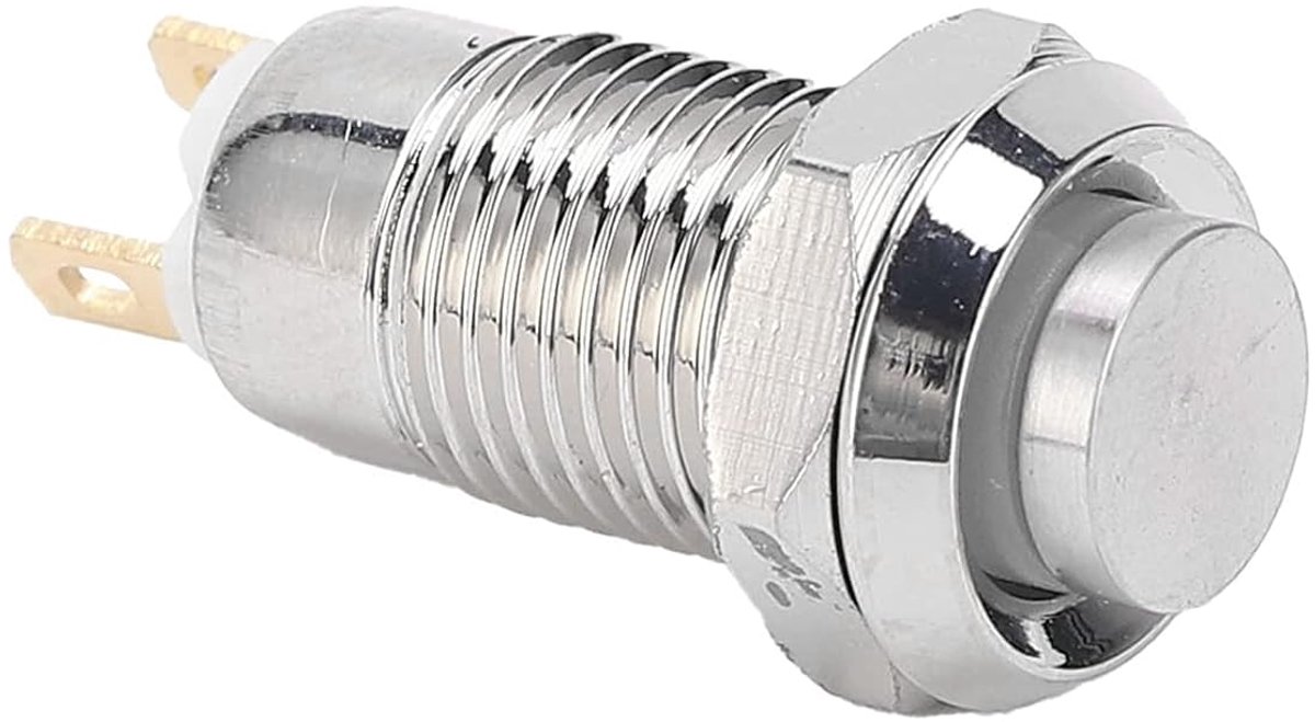 8 Mm Kortstondige Drukknopschakelaar, Metalen Drukknop Startschakelaar Hoge Kop Waterdichte Knop 3V Voor Lage Stroom Deurbel Toegangscontrole