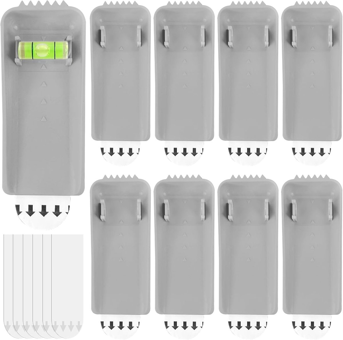12 stuks grote kleefspijkers voor fotolijsten, 3,6 x 8,3 cm, kleefspijkers voor behang en pleisterwerk, zelfklevend, niet-destructieve haak, lijmspijkers muur, voor fotolijsthangers (met nivellering)