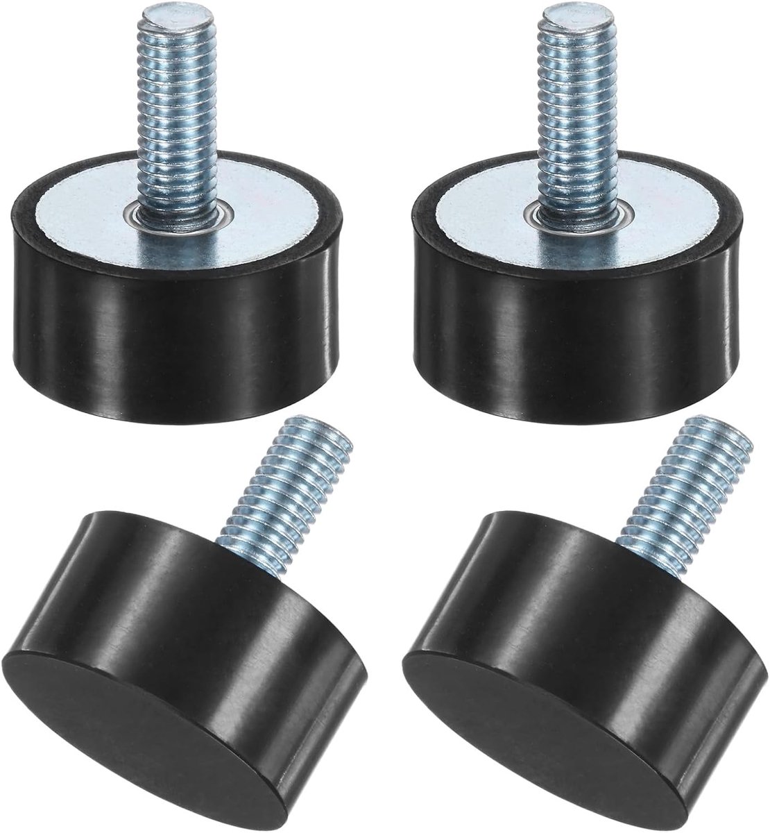 METERXITY 4-delige ronde rubberen cilinders D40mmxH20mm mannelijke cilindervormige dempers voor luchtcompressor/auto/pomp/boot met schroefdraad M10 x 25mm