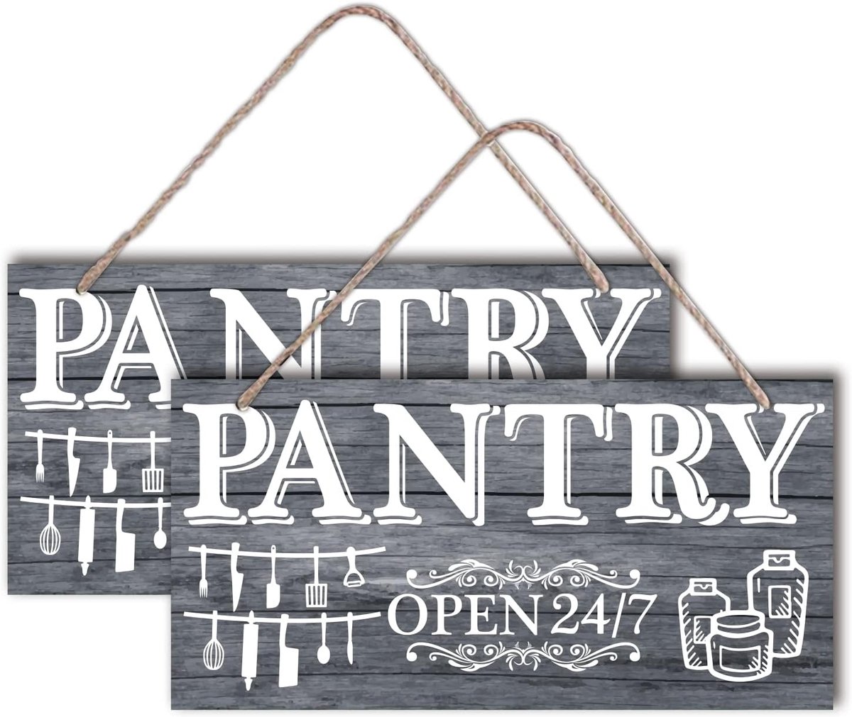 Opknoping Teken Pantry Open 24/7 Houten Teken Muur Decor Board Deur Opknoping Borden Natuurlijke Hout Opknoping Wanddecoraties Teken 30x15cm