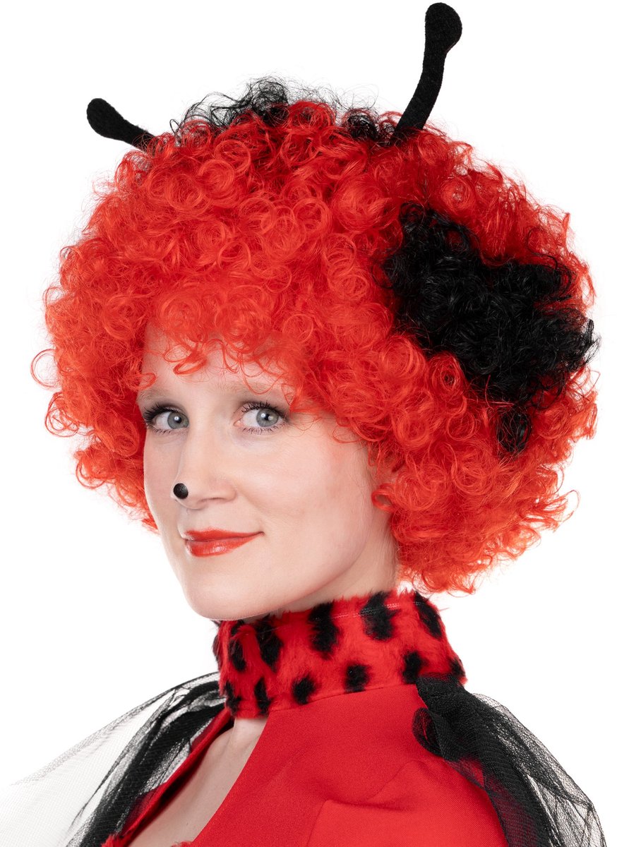Lieveheersbeestje pruik - Kostuum carnavalspruik