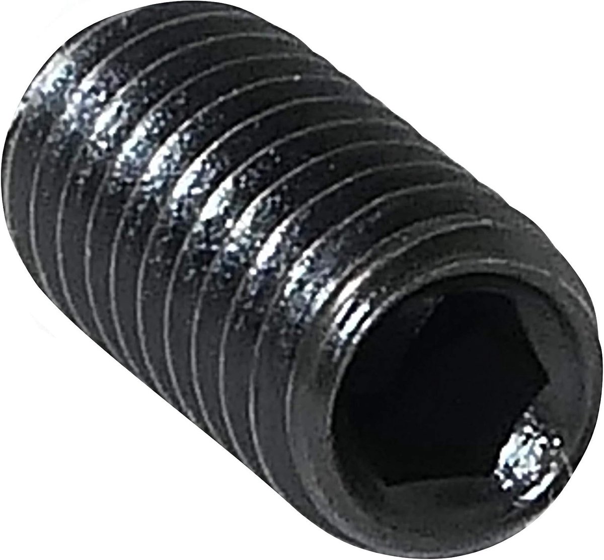 - 10 stuks Stelschroef met binnenzeskant verzinkt /platte bovenkant - M6x12mm - Gezwart staal - DIN 913 BI - C45348