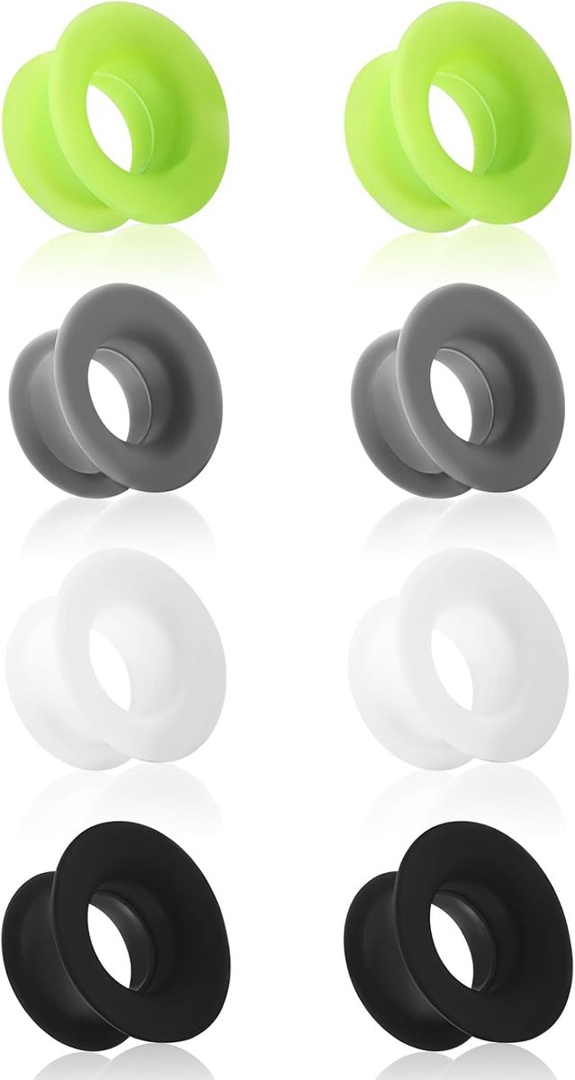Tunnels van hard siliconen oordopjes oormessen expanderpiercing sieraad double flared 6 mm - 25 mm