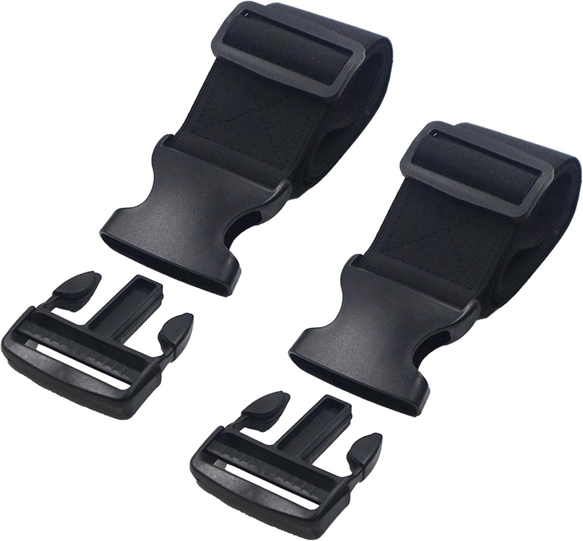 2 stuks verlenging heuptas extensions gesp nylon elastische verlenging riem voor heuptas tas riemverlengingen voor heuptassen bagage schoudertassen (A)
