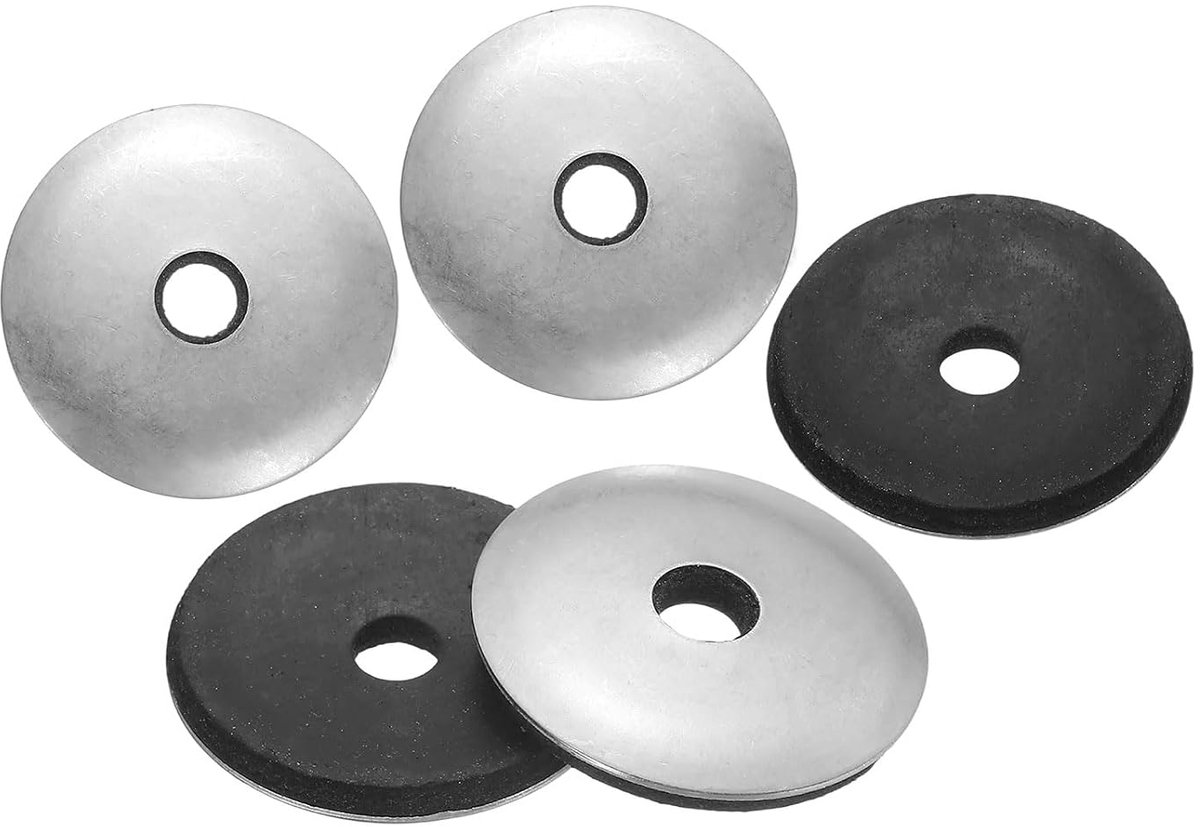 100 stuks #12 x 1" afdichtringen, 304 roestvrij staal EPDM-gebonden neopreen afdichtringen voor schroeven en bouten, zilver en zwart