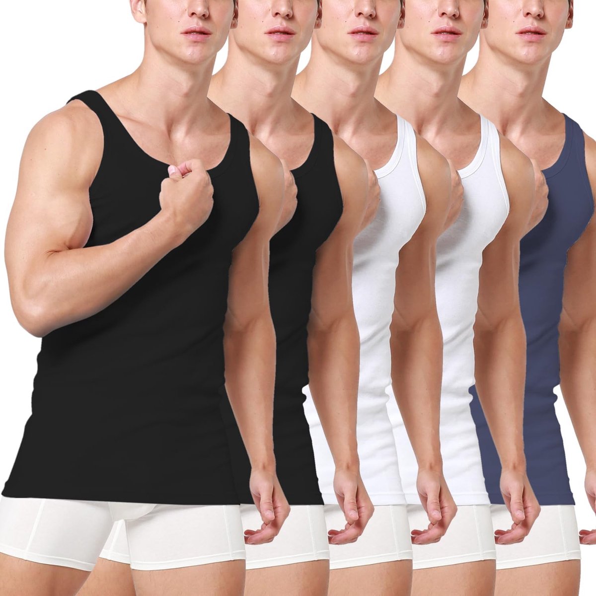 Sir Bx100 heren Ondershirt voor heren, 3/5 stuks,tanktop, katoen
