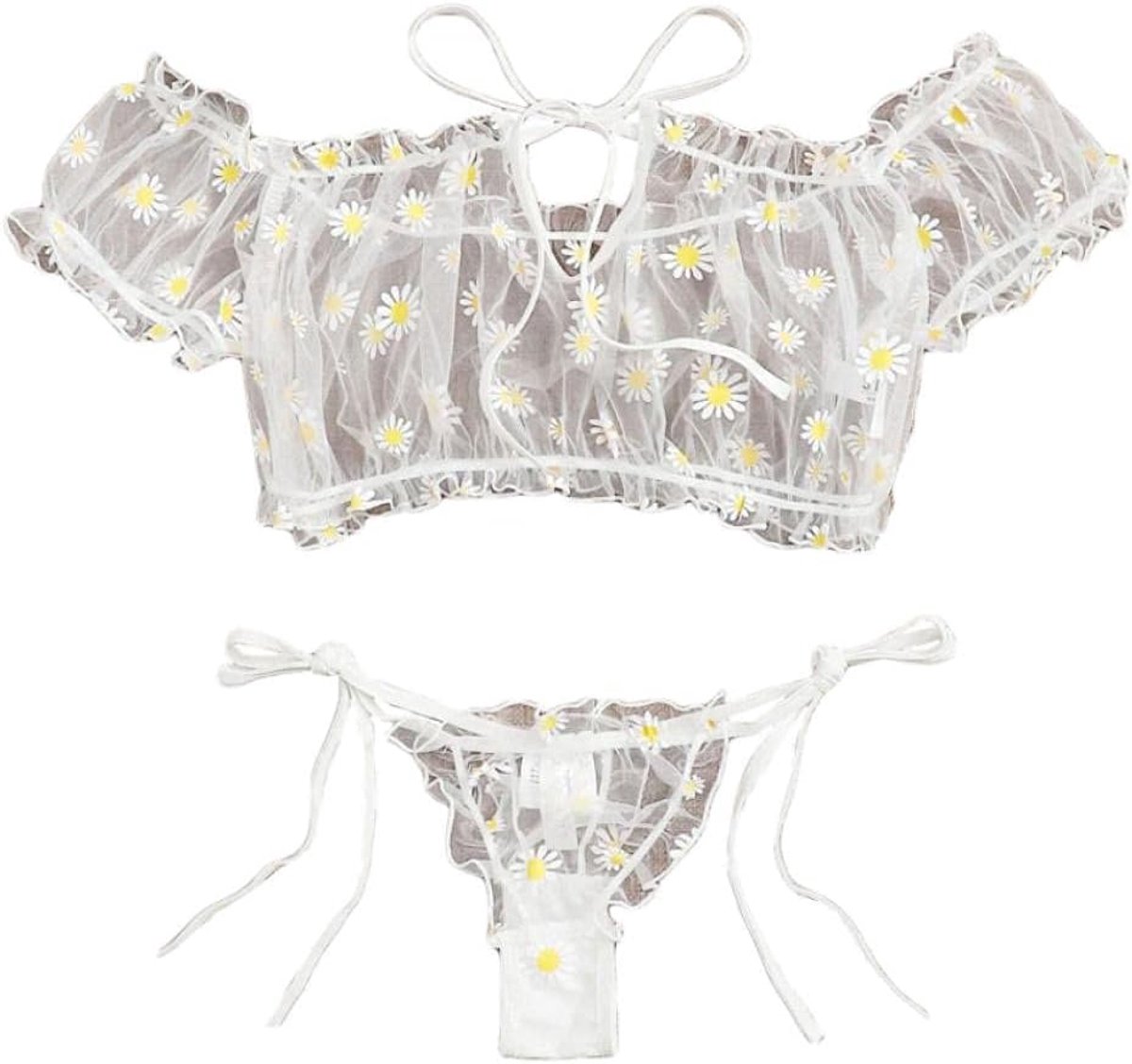 Dames Sexy damesondergoed Sexy transparante kanten beha G-string borduurwerk nachtkleding set