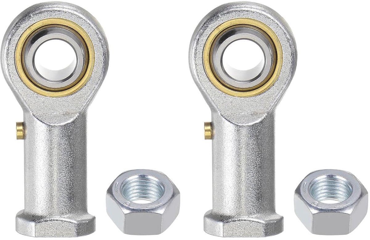 2 stuks Phsb7 scharnieruiteinden - [Id 7/16", rechtse schroefdraad 7/16-20] scharnierlagers voor verbindingsstukken, verzinkt staal