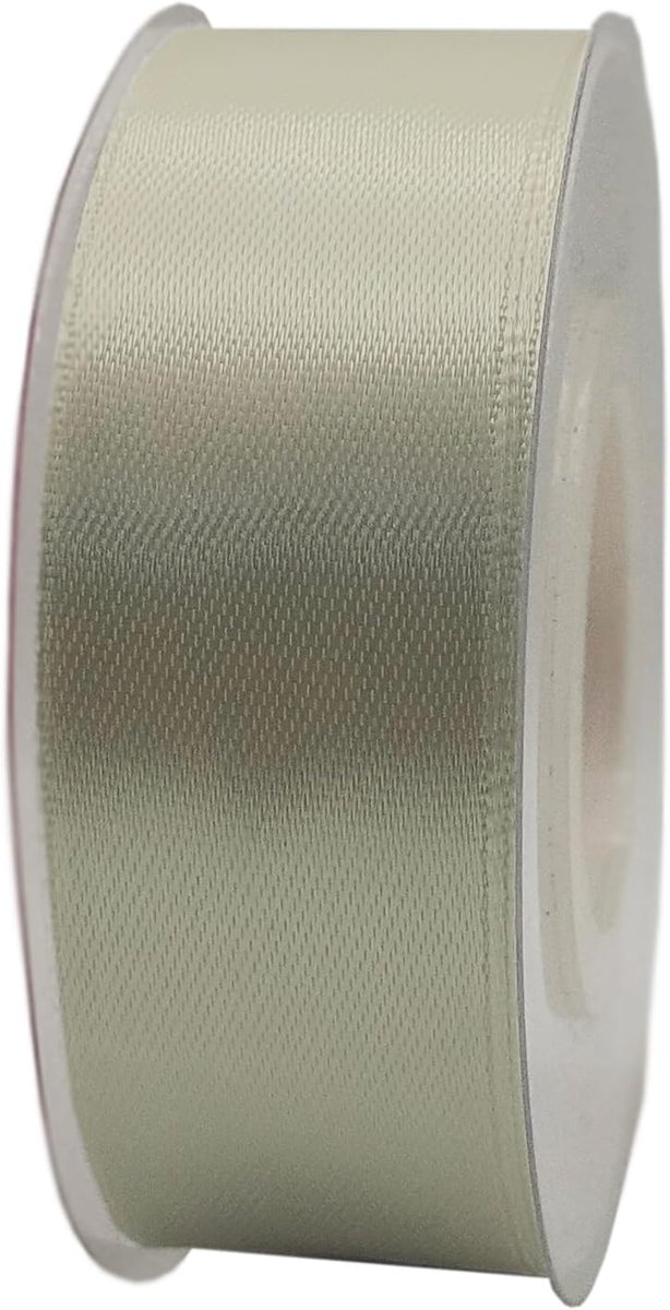 Lint, 25 mm x 22 m, cadeaulint, satijnen lint, decoratief lint, stof (beige, 2,5 cm x 22 m)