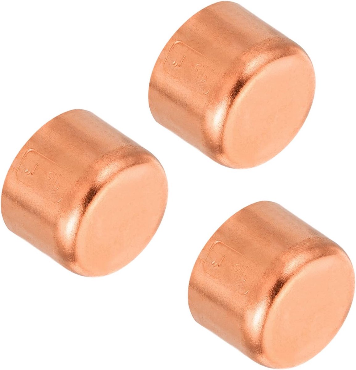1 Inch ID Koperen Pijp End Cap, 3 Pack Koperen Montage Cap Zweet Plug Soldeer Aansluiting Voor Sanitair HVAC Airconditioner
