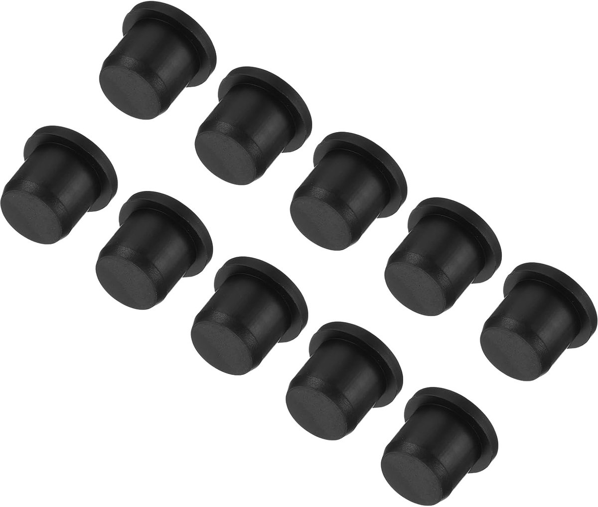 Siliconen dop voor hoge temperatuur montagedia 9,5 mm massief rubberen stoppen in T-vorm gaten waterdicht voor galvanische coating zwart verpakking van 20 (OD 12 mm / 0,47 inch)