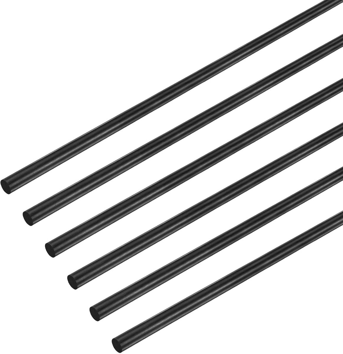 6 stangen van koolstofvezel, 400 mm lengte, 2 mm diameter, solide, matte stang voor RC-vliegtuigen/knutselen/quadcopterarmen/schaalbuis, 40,5 x 0,08 inch
