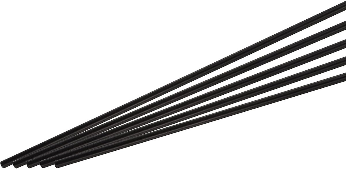 Koolstofvezelstaaf, 4 mm x 200 mm, koolstofvezelstaaf voor RC vliegtuig, doe-het-zelf handwerk, draakvleugelbuis, quadcopter, arm reparatie verpakking met 5 stuks