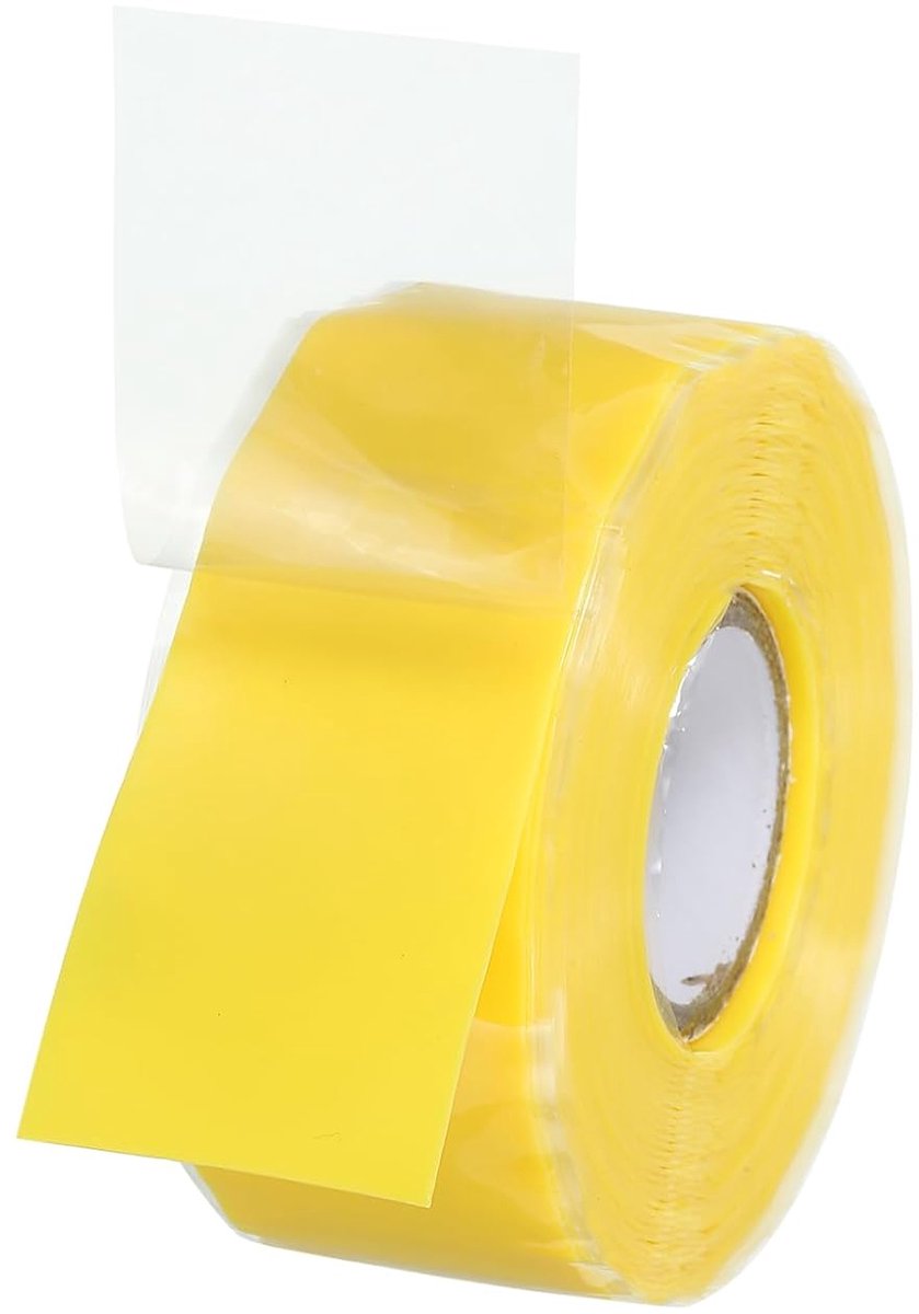 Anti-slip plakband, handgrepen, 1 x 17 m, 1 rol zelfklevende siliconen band, fietshandgrepen, optrekstangen, loodgieterslangen/flexibele noodslangen, geel