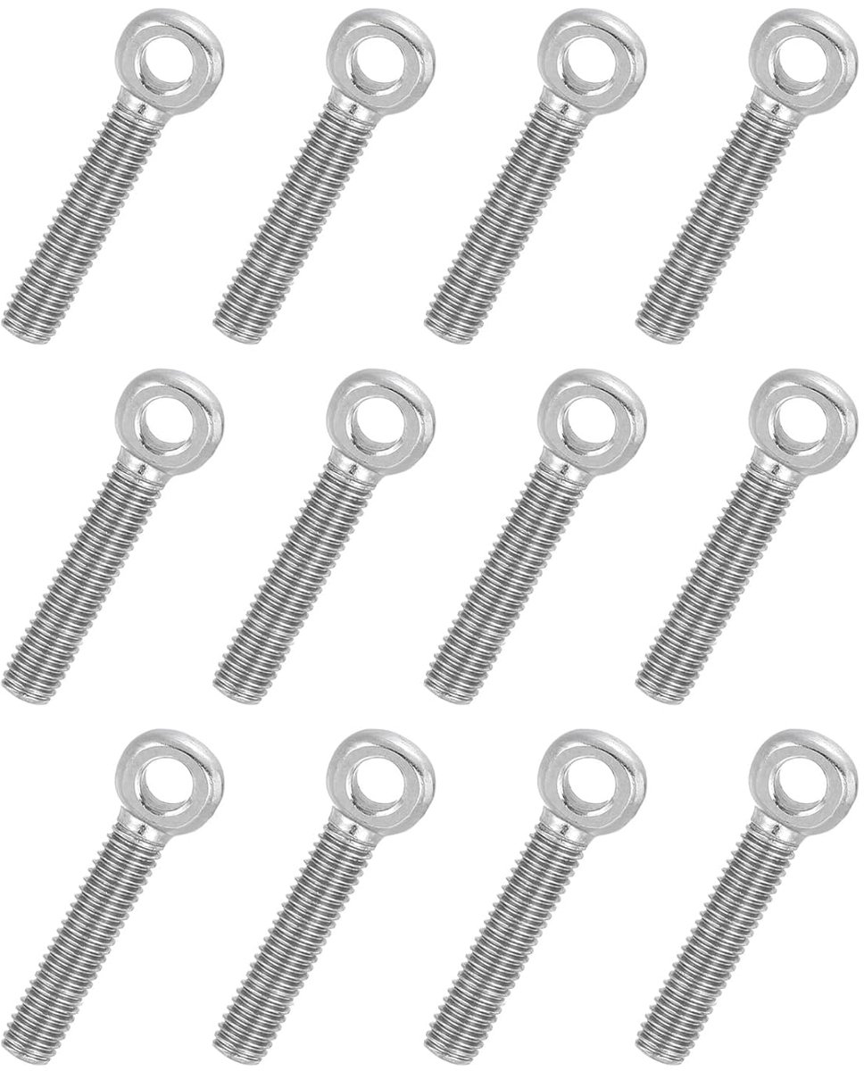 Oogbouten M5 x 25 mm hefoogbout voor schouderzwaaien, volledige schroefdraad van roestvrij staal 304, metrische schroefdraad, schuifgat, zilverkleurig
