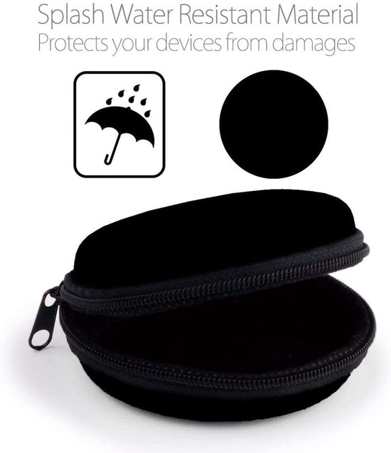 CARNEY Hoofdtelefoonhoes, opbergtas, oortelefoonbeschermhoes, geschikt voor in-ear oordopjes, MP3-speler, iPod Nano, sleutels en USB-stick — afbeelding 4