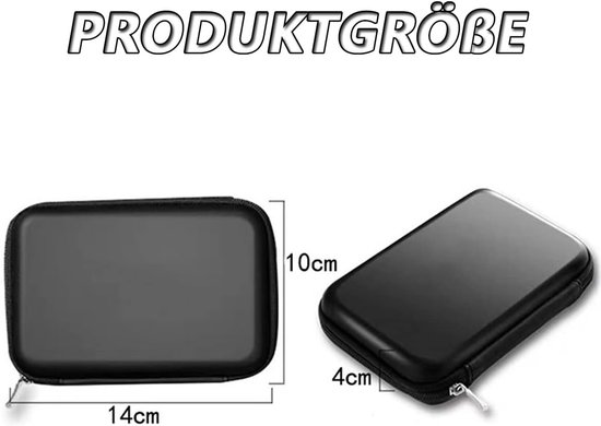 beschermhoes voor in-ear hoofdtelefoon, 14 x 10 x 4 cm, met 1 binnenvak voor 2,5 inch MP3-speler, hoofdtelefoon, USB-kabel, sleutel en kaart — afbeelding 5
