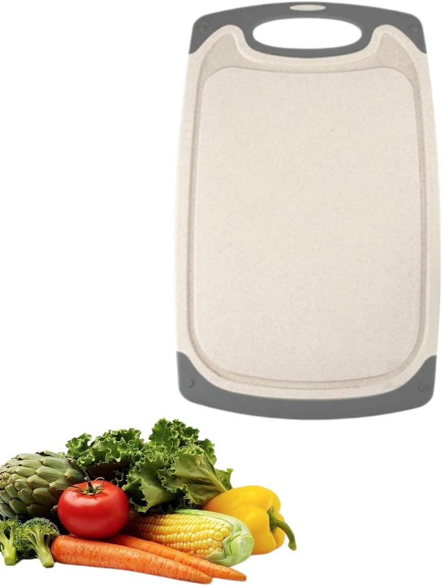 Snijplank, keuken met groeven, sapgrepen, snijplank, professionele kwaliteit voor keuken, perfecte planken voor brood, vlees, fruit (25 x 14,8 cm)