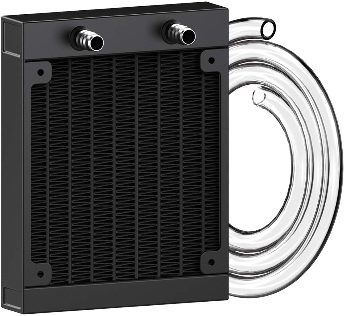 Waterkoelradiator, 8-buis aluminium warmtewisselaar koeler met buis voor PC-CPU-computer waterkoelsysteem DC12V 80 mm