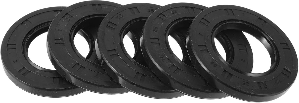 olieafdichting TC, dubbele lip met stalen veerring, roterende asafdichting, 35 x 62 x 7 mm, hoge druk, NBR-rubber, zwart, 5 stuks