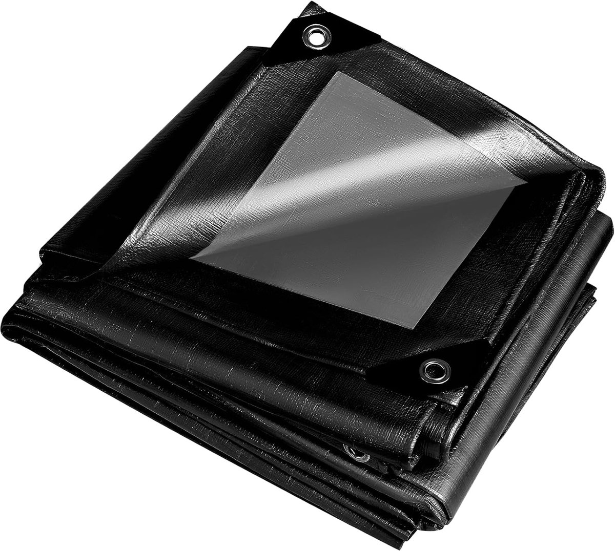Zwart, met oogjes, 260 g/m², tent, waterdicht, vrachtwagen, beschermzeil, multifunctioneel, scheurvast, uv-afdekfolie voor tuinmeubelen, trampoline, dak, auto, hout, boot