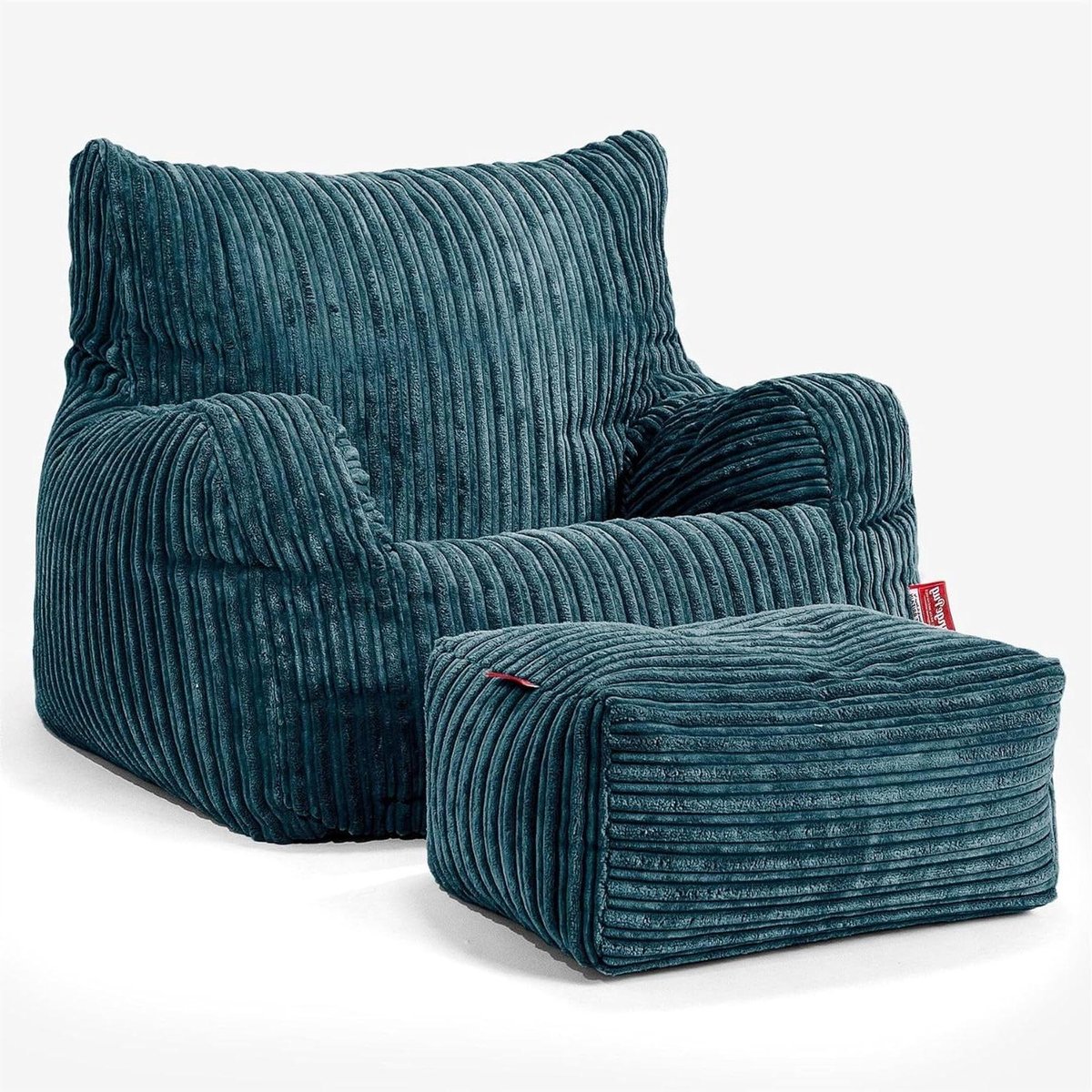 Zitzak Fauteuil - Poef met Voetenbank - Ontspannen Zitten - Kindveilige Rits - 65 x 65 x 70 cm