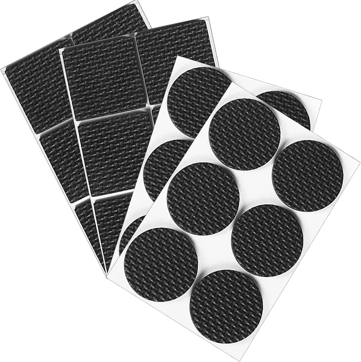 antislip pads, 48 stuks, zelfklevende pads, antislipmatten, meubelstoppers, voetafdekking, meubels, rubberen voeten, zelfklevend, beschermers voor meubelpoten en hardhouten vloeren, zwart