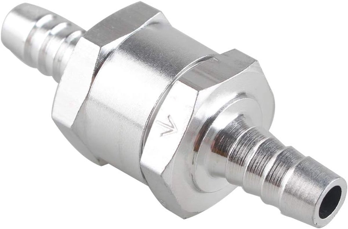 Ventiel terugslagklep 8 mm brandstof terugslagklep voor benzine dieselolie water chroom auto