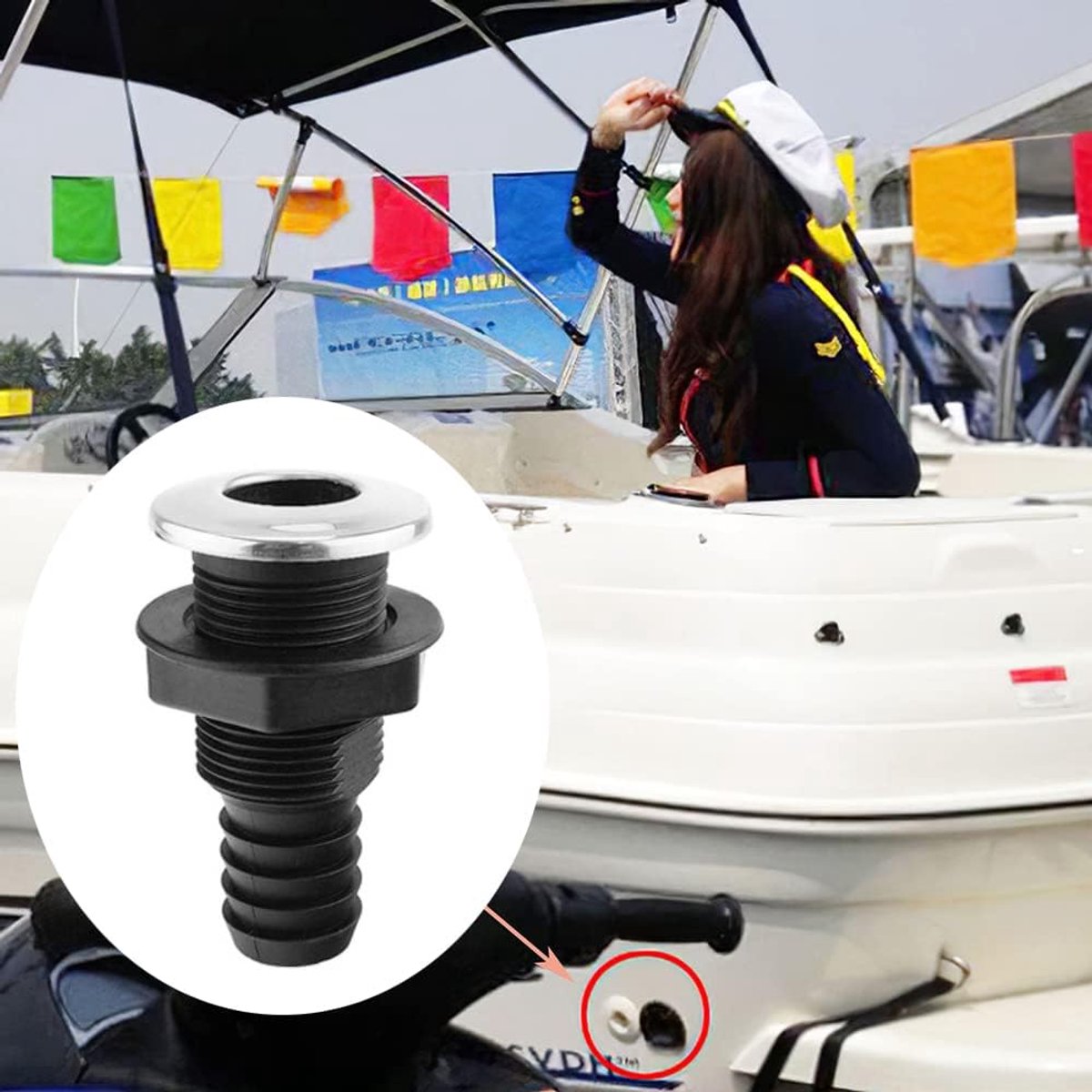Baceyong voor 20/25 mm slang 0/90 graden rechts/gebogen boot afvoer wigpomp sanitair fittingen connector boot marine nylon door de shell aansluiting connector connector