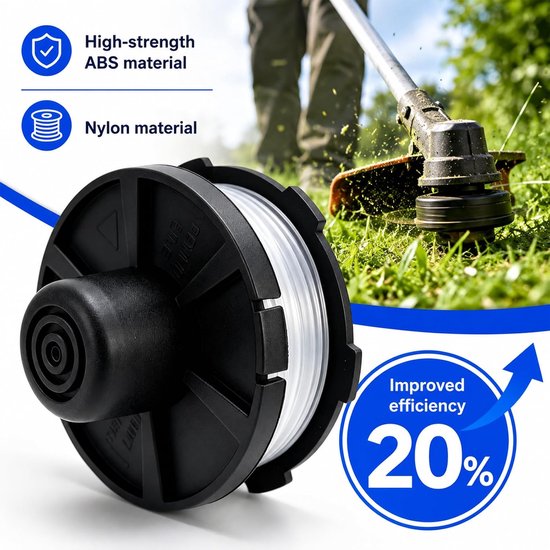Reservespoel voor grastrimmer, compatibel met Makita, 6 stuks in een set - Draadspoel 195858-1/196146-9, compatibel met Makita DUR181/DUR181Z/DUR181RF, van ABS en nylon — afbeelding 3