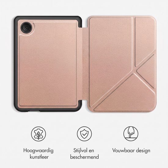 iMoshion Ereader Cover / Hoesje Geschikt voor Kobo Clara BW / Kobo Clara Colour - iMoshion Origami Bookcase e-reader - Rosé goud van iMoshion — afbeelding 2