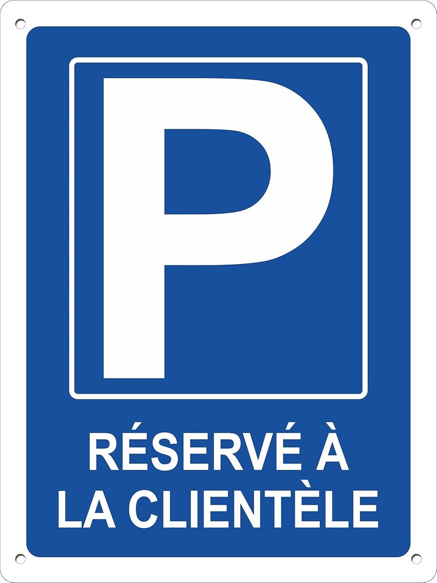 Parkeerbord klanten 30 x 40 cm - aluminium composiet 3 mm - eenvoudig te installeren - voor binnen en buiten - SnelShoppen