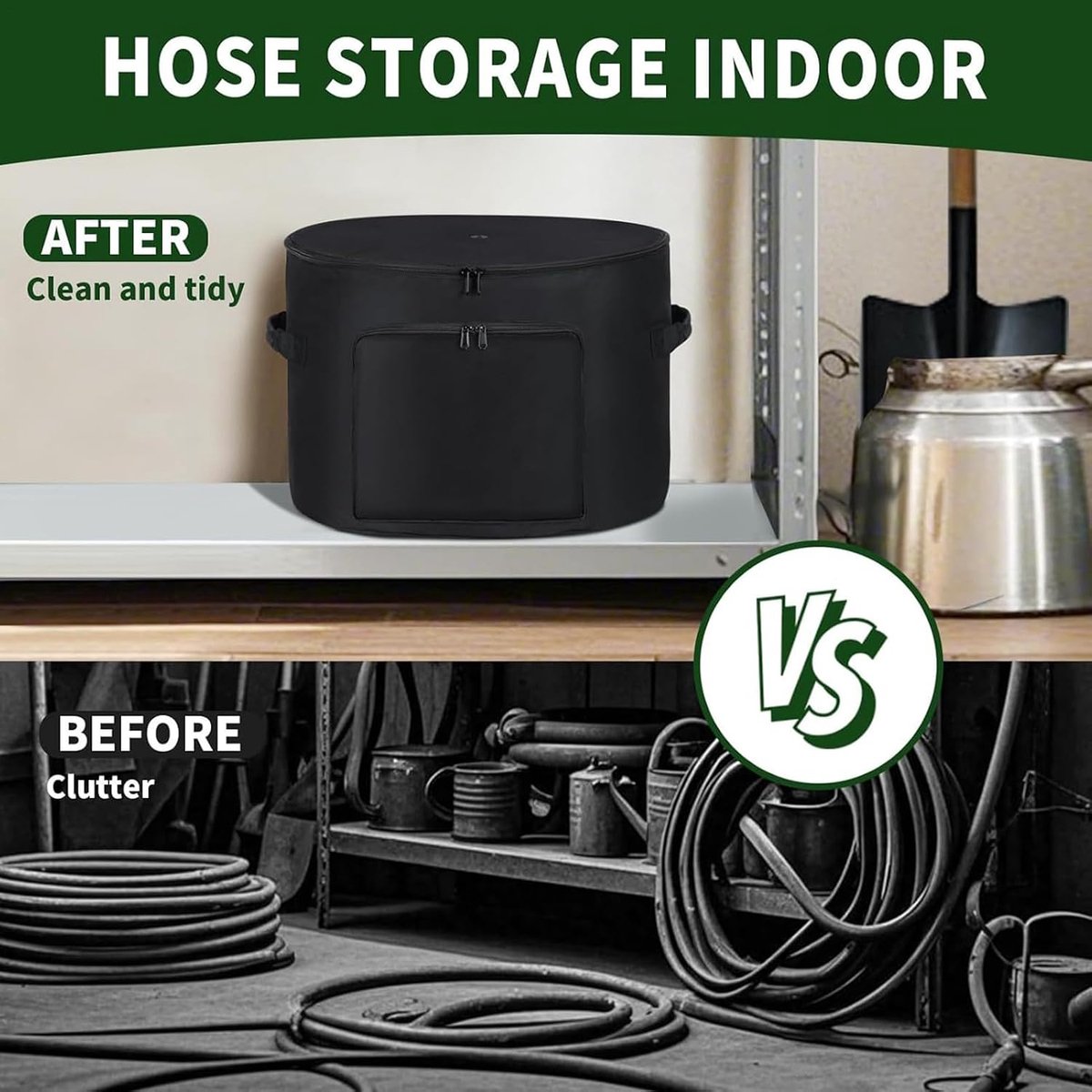 Tuinslang Opberger - Hose Pot Houder - Tuin Organiseren - Waterdicht Oxford Materiaal - 45 x 34 cm - Zwart – foto 7